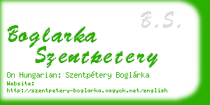 boglarka szentpetery business card