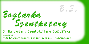boglarka szentpetery business card